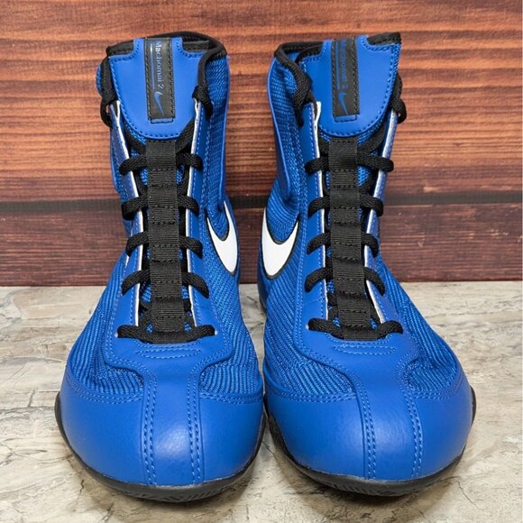 Nike Machomai 2 Mid Men\'s 7 Olympic Royal Blue Black Boxing Shoes 321819-410 main image 5